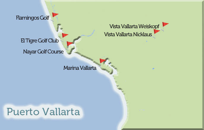 Puerto Vallarta Golf Courses Map View